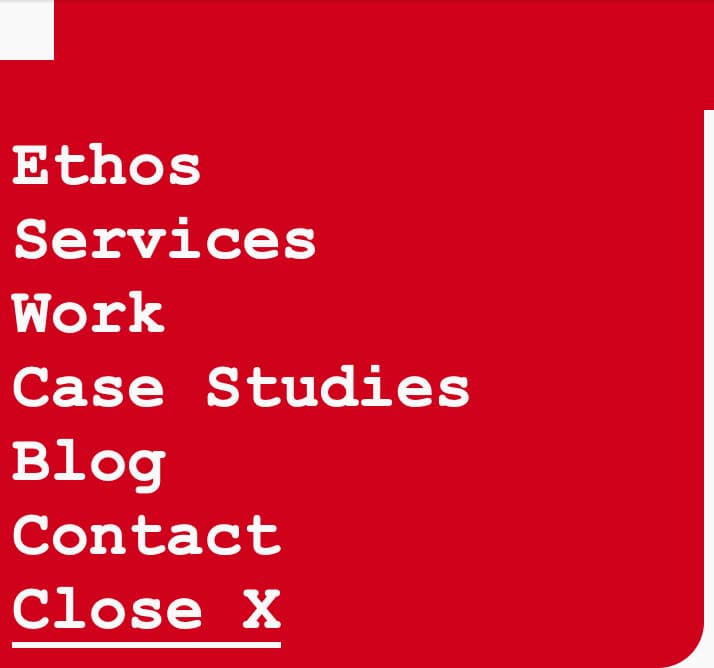 Menu in the open state