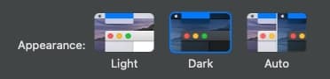 Light/Dark Mode setting MacOS